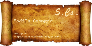 Soós Csongor névjegykártya
